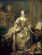 Francois Boucher Madame de Pompadour, la main sur le clavier du clavecin (1721-1764) Spain oil painting artist